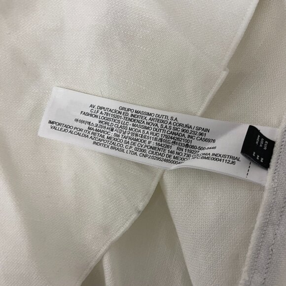 Massimo Dutti Womens Midi Dress Size M White Black stripe Flowing 6653/591 NWT - Picture 9 of 14